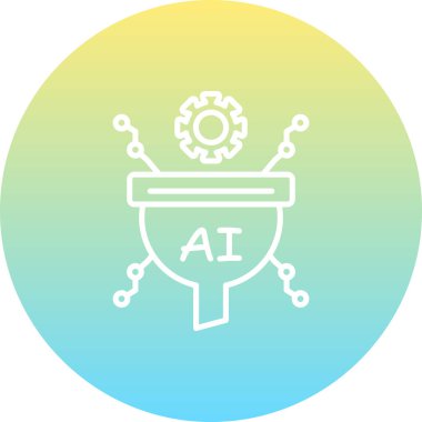 Yapay zeka simgesi modada düz stil, Ai FiltresiName