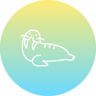 Deniz aygırı simgesi vektör çizimi