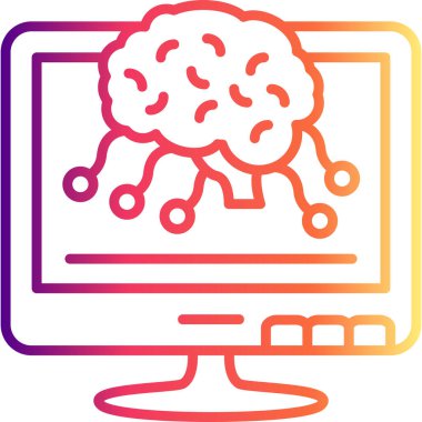 Yapay zeka satırı simgesi, vektör çizim