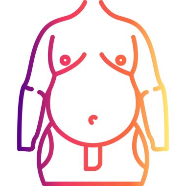 Şişman bir erkek gövdesinin çizgi çizimi