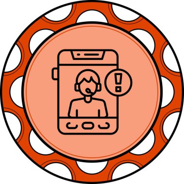 Müşteri Hizmetleri Ajanı Simgesi, vektör illüstrasyonu