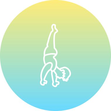 Amuda kalkma ikonu. Uygulamalar için basit yoga logosu