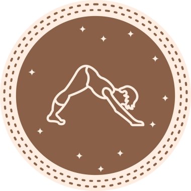 Aşağı doğru Köpek Simgesi. adho mukha svanasana. Adho Mukha Svanasana, ya da Aşağı Yüzlü Köpek, temel yoga pozu.