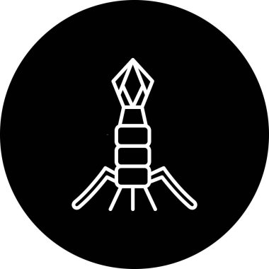 Bakteriyofaj. Web simgesi basit tasarım