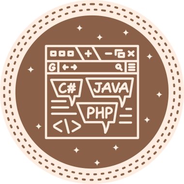 Kodlama Dili Web simgesi vektör çizimi