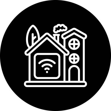 Ev İnternet Dengeli Marka Vektörü Sembolü