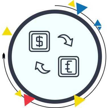Para Birimi Değişimi Web simgesi vektör çizimi