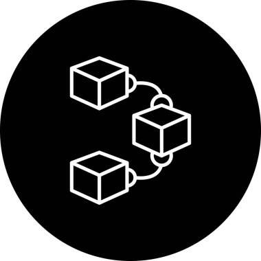 Blockchain simgesi, basit düz resimleme