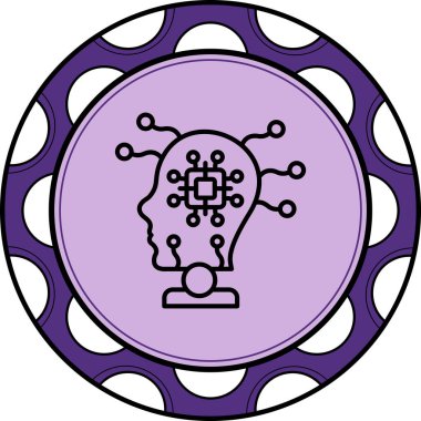 Yapay zeka satırı simgesi, vektör çizim