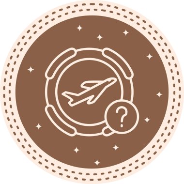 Soru işaretli basit bir uçak grafik simgesi