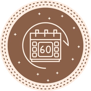 Takvim sayfasında 60 Gün. Basit web zamanlama simgesi