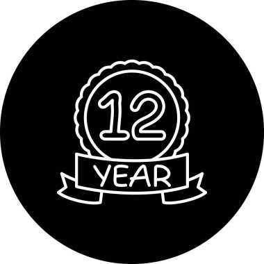 12. yıldönümü ikonu. Uygulamalar için rozet
