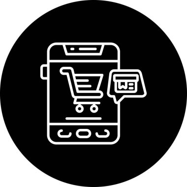 Mobil Alışveriş Ayrı Modern Dijital Tasarım Elemanı