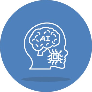 Beyin satırı simgesi, vektör çizim