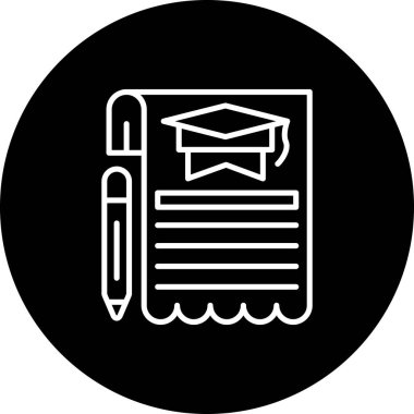 Sertifika Yetki Satırı Simgesi, Beyaz Arkaplan Üzerine Basit Resimler 