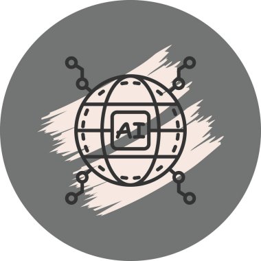 Küresel Teknoloji Sofistike Özel Vektör Sanatı Objesi