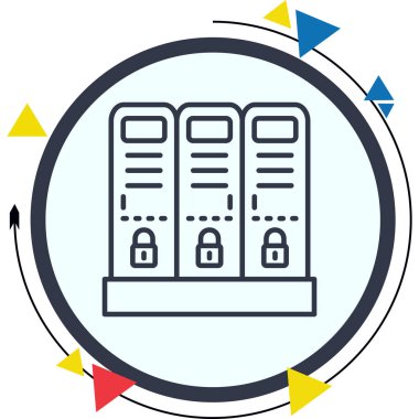 Lockers web simgesi vektör illüstrasyonu