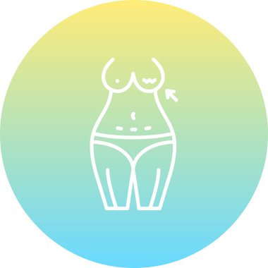 Göğüs simgesi basit düz illüstrasyon