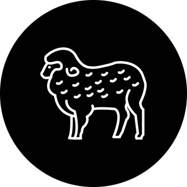 Koyun ikonu vektör illüstrasyon tasarımı
