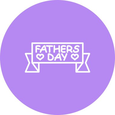 Babalar günü için yazılı kurdele. Uygulamalar veya web için uygun basit simge