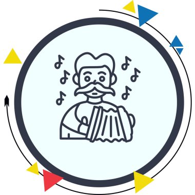 Akordiyoncu Dinamik Sofistike Düz Sanat Düzeni