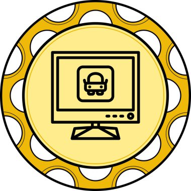 TV Araba Dengeli Marka Vektörü Sembolü