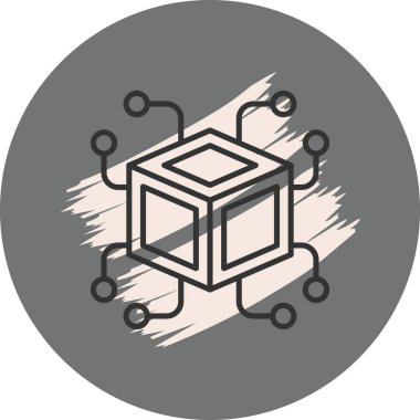 Blockchain simgesi, basit düz resimleme