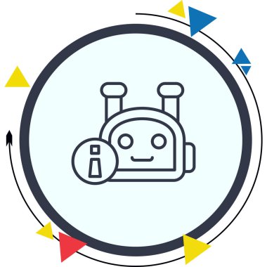 Robot çizgi simgesi, vektör illüstrasyonu