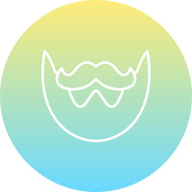 Bıyık ve sakalın basit taslak simgesi