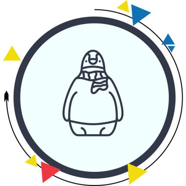 Penguen simgesi vektör çizimi tasarımı
