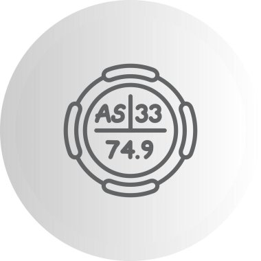 Arsenik sembolü, periyodik tablonun kimyasal elementi, vektör simgesi