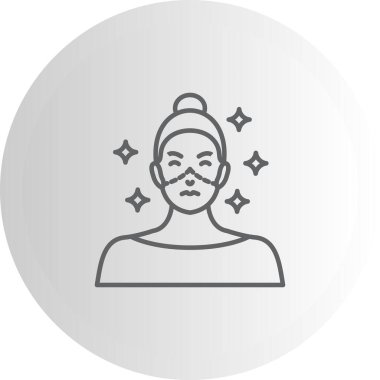 Yüzünde cerrahi kesik izleri ve parıltılı cilt sonuçlarını gösteren çizgiler var.