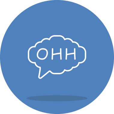 Konuşma balonu çizgisi simgesi, metin basit illüstrasyonlu web etiketi