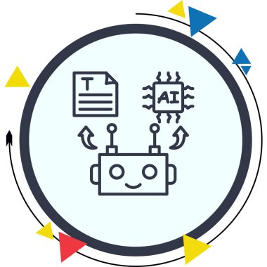 Metin Robotu Asgari Düz Vektör İllüstrasyonu