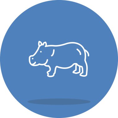 Hippopotamus ikon vektör illüstrasyon tasarımı