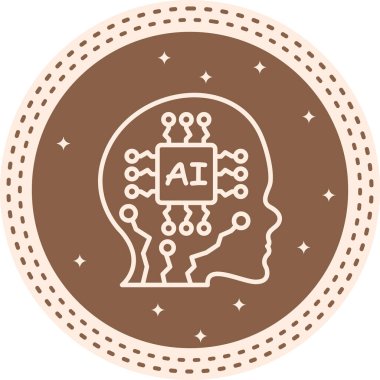 Yapay zeka satırı simgesi, vektör çizim