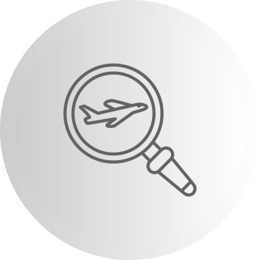 A simple airplane graphic icon with a question mark illustration suitable for travel apps or web pages.