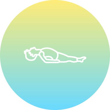 Balık Poz Simgesi. Yaslanmış yoga duruşu logosu