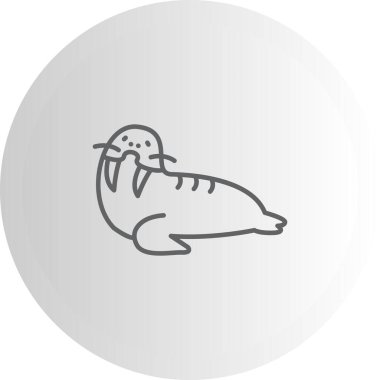 Deniz aygırı simgesi vektör çizimi