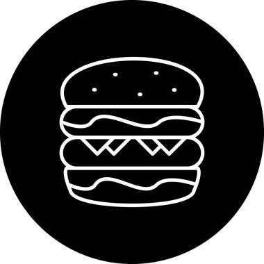 Hamburger Hattı Simgesi, Beyaz Arkaplanda Basit Görüntü 