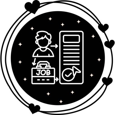 İş Bulma Onaylı Sayfa Dengeli Düz Modern Tasarım Elemanı