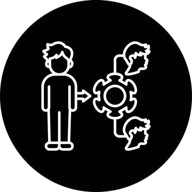 Takım Yönetimi web simgesi vektör illüstrasyonu