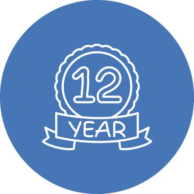 12. yıldönümü ikonu. Uygulamalar için rozet