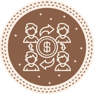 Para Dağıtım web simgesi vektör illüstrasyonu