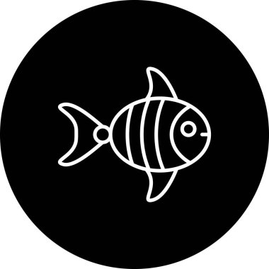 balığı web simgesi, vektör çizim