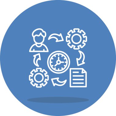 Süreç Asgari Düz Vektör İllüstrasyonu