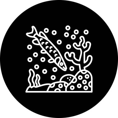 Muskellunge web simgesi, vektör illüstrasyonu