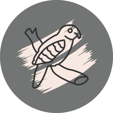 Kakapo kuş ağı simgesi, vektör illüstrasyonu      