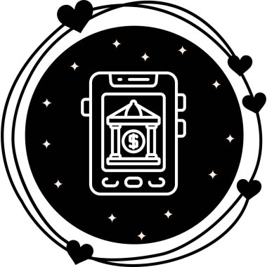 Bank App Web simgesi vektör çizimi