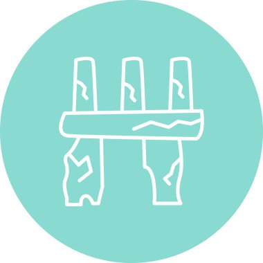 Stonehenge Satır Simgesi Basit Görüntü Beyaz Arkaplanda İzole Edildi